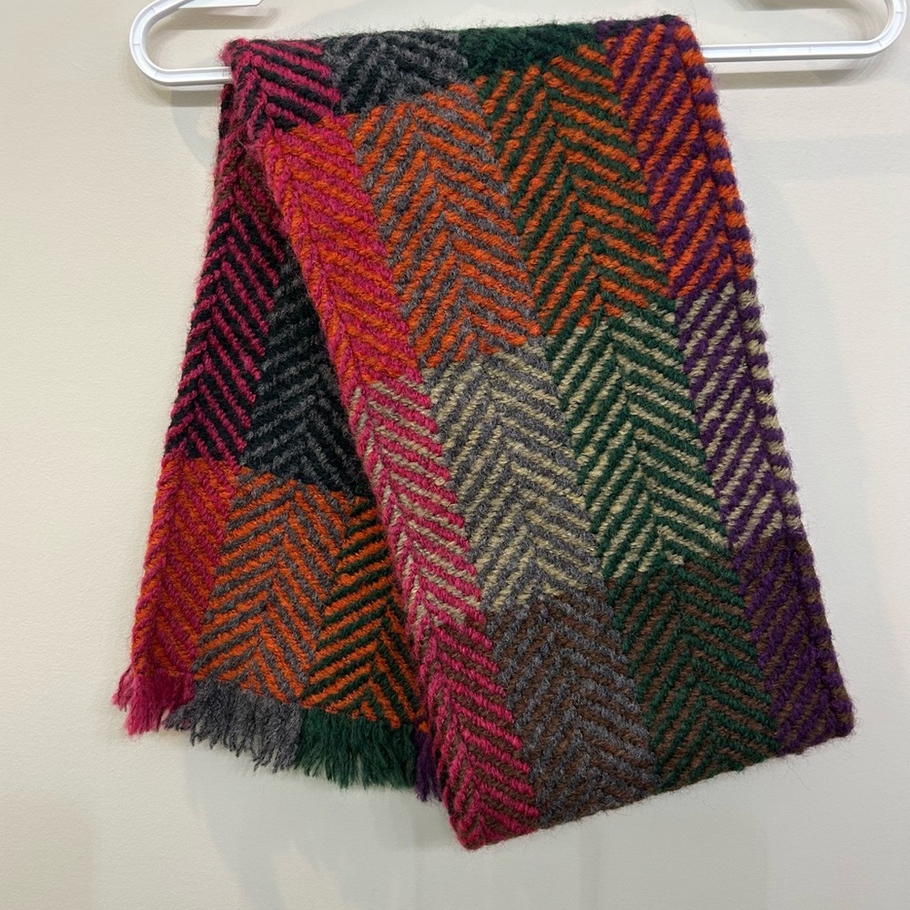 Aran Sweater Market Wool Blend Multicolor Scarf Made In Ireland